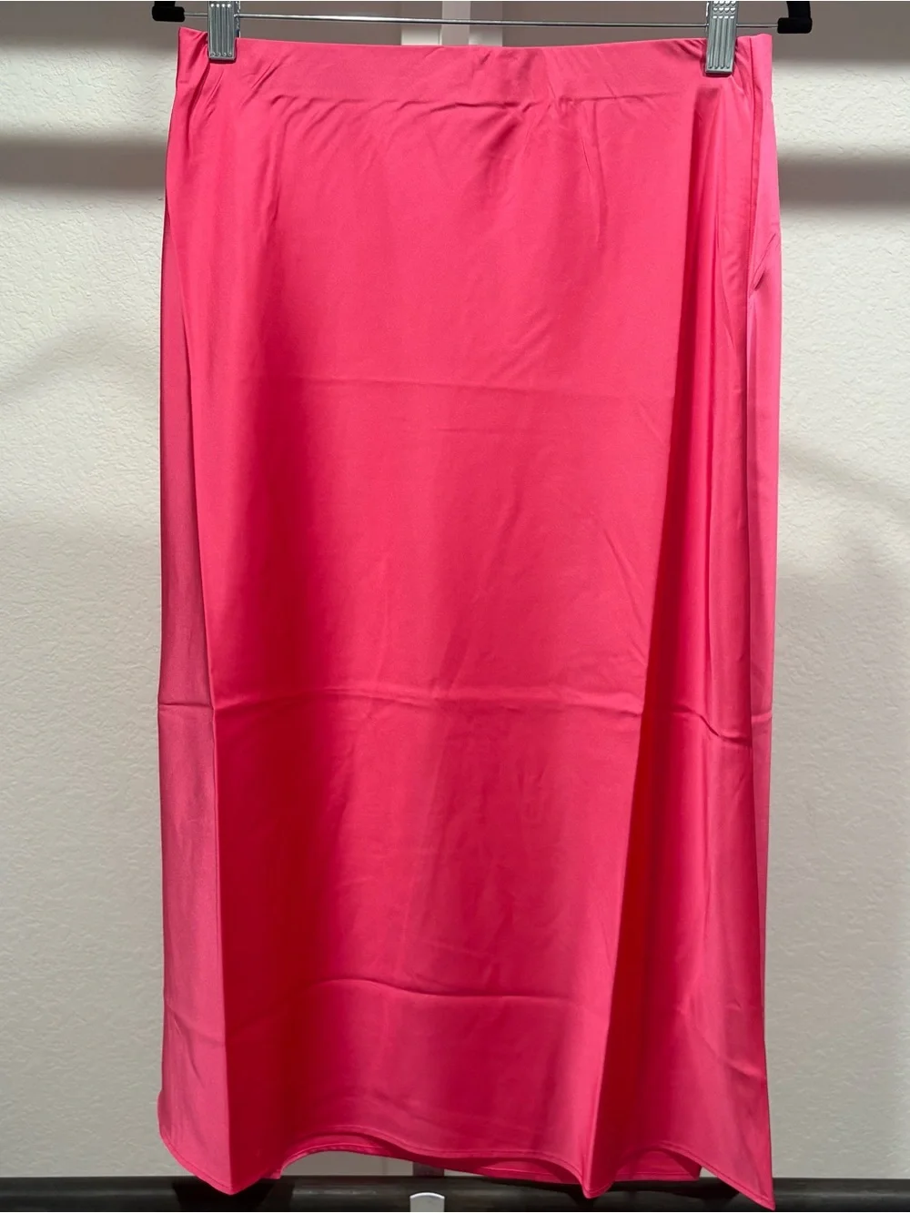 The Drop Women’s Maya Pink Silky Slip Midi Skirt - Size Medium